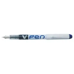 Pilot Pluma Estilografica V-Pen Desechable Tinta Liquida - Punta de Acero - Trazo de 0.5mm - Color Azul | Ahorro Imprimiendo