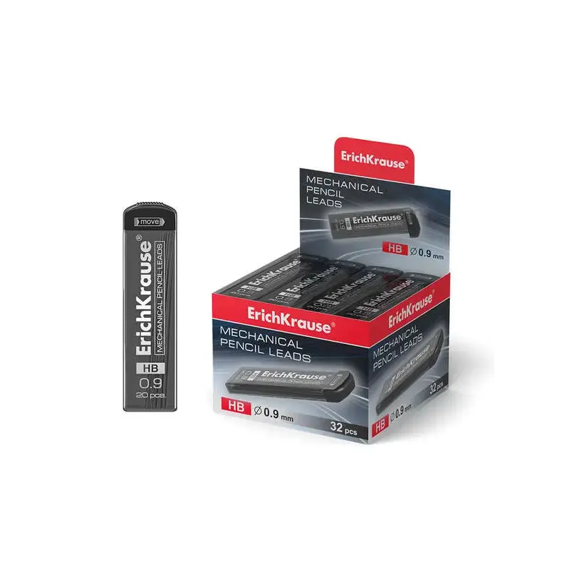 Erichkrause Pack de 20 Minas HB de Recambio para Portaminas - Grosor 0.9mm - Color Negro | Ahorro Imprimiendo