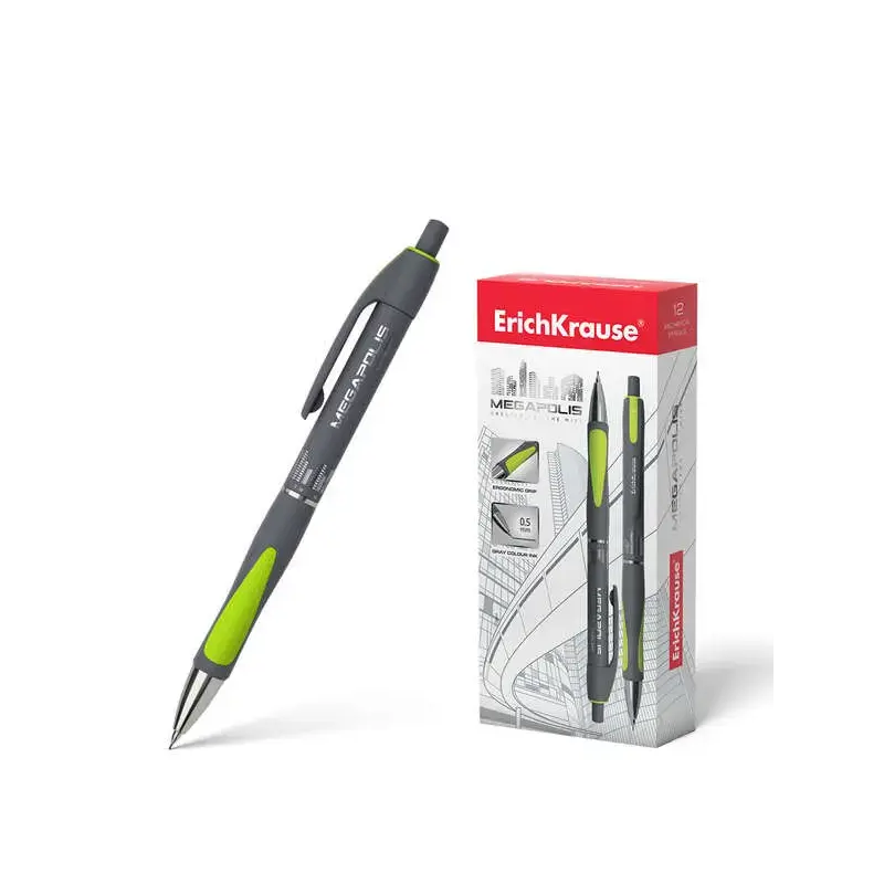 Erichkrause Megapolis Concept Portaminas 0.5mm HB - Cuerpo Redondo con Clip - Zona de Agarre Ergonomica - Para Minas de 0.5mm -