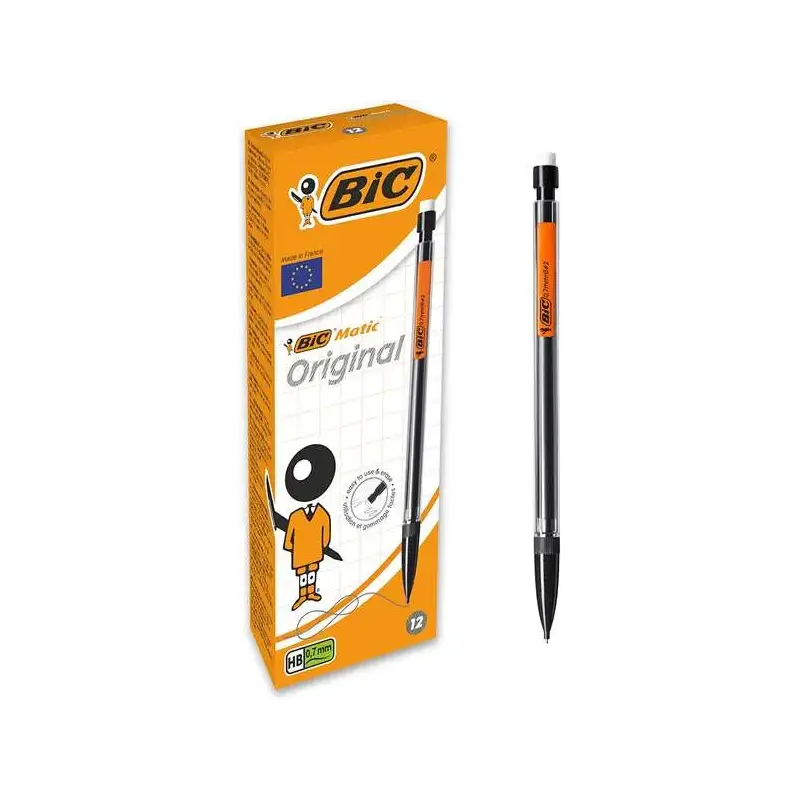 Bic Matic Original Fine Portaminas 0.7mm HB con Goma - Punta Retractil - Cuerpo de Colores Surtidos | Ahorro Imprimiendo