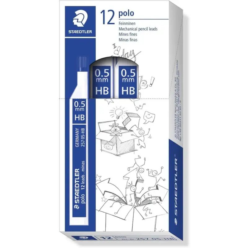 Staedtler Polo 257 Tubo con Minas de Grafito - Graduacion HB - Trazo 0.5mm | Ahorro Imprimiendo