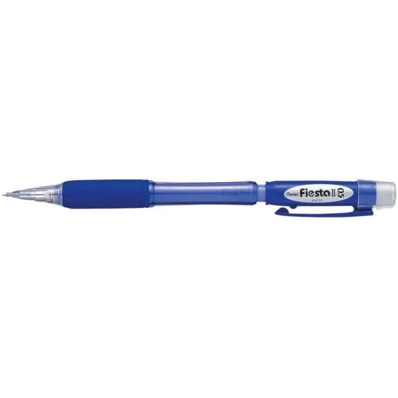 Pentel Fiesta II Portaminas HB 0.5mm con Goma - Incluye 2 Recargas - Grip de Goma - Diseño Ergonomico - Color Azul | Ahorro Impr
