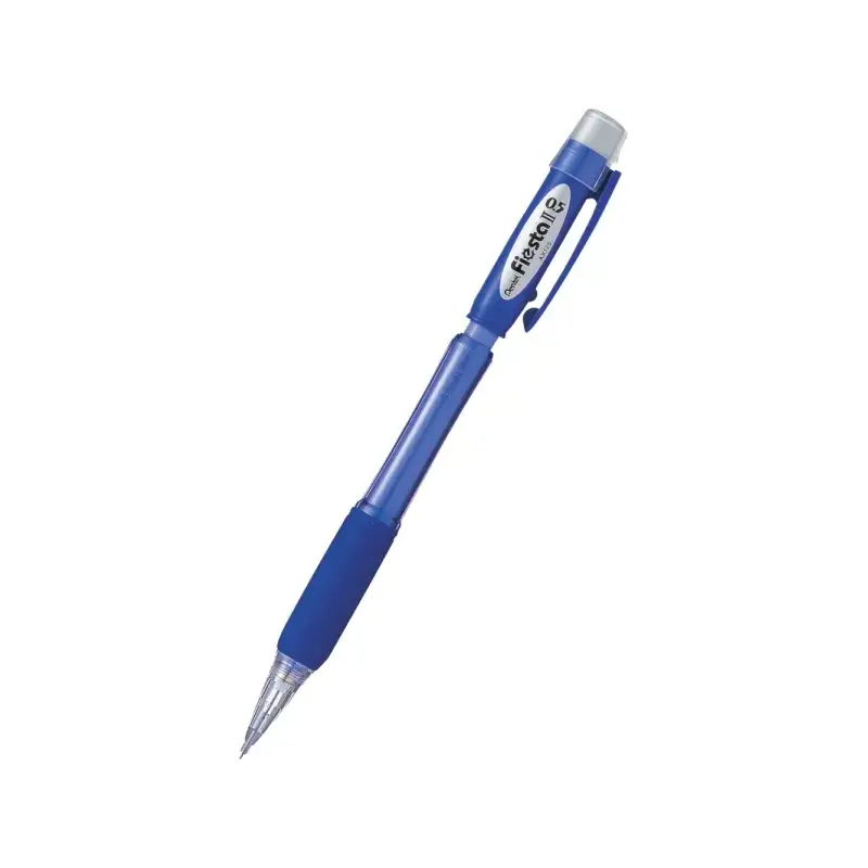 Pentel Fiesta II Portaminas HB 0.5mm con Goma - Incluye 2 Recargas - Grip de Goma - Diseño Ergonomico - Color Azul | Ahorro Impr