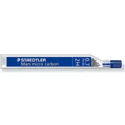 Staedtler Mars Micro Carbon 250 Tubo de 12 Minas de Grafito - Dureza 2H - Trazo 0.7mm - Alta Resistencia | Ahorro Imprimiendo