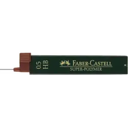 Faber-Castell 9065 Pack de 12 Minas Super-Polymer para Portaminas 0.5 HB - Resistentes y Suaves | Ahorro Imprimiendo