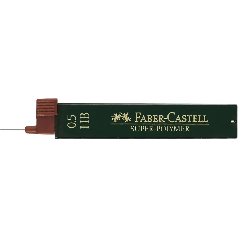 Faber-Castell 9065 Pack de 12 Minas Super-Polymer para Portaminas 0.5 HB - Resistentes y Suaves | Ahorro Imprimiendo