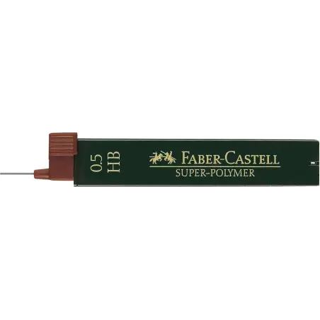 Faber-Castell 9065 Pack de 12 Minas Super-Polymer para Portaminas 0.5 HB - Resistentes y Suaves | Ahorro Imprimiendo