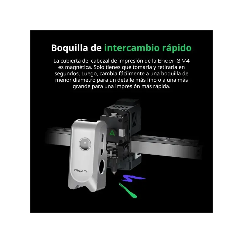 Creality Ender-3 V4 Impresora 3D Abierta - Volumen 22x22x23,5cm - Velocidad hasta 500mm/s - Calentador Ceramico de 60W - WiFi, U