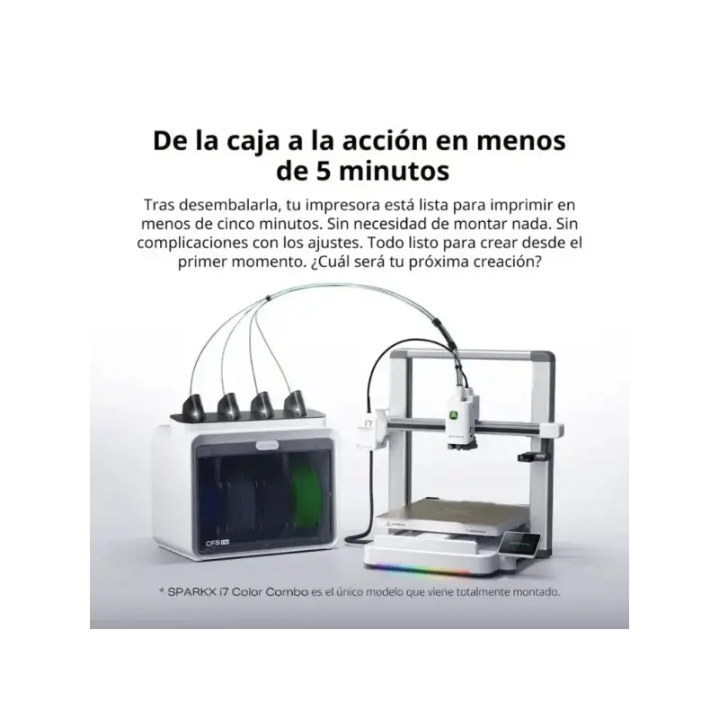 Creality Sparkx i7 Combo Impresora 3D Abierta + Unidad CFS - Volumen 26x26x25.5cm - Camara HD de 720px - Sistema Multicolor CFS