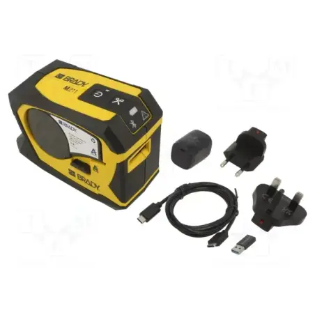 Brady M211 Impresora de Etiquetas Portatil Bluetooth - Resolución: 203ppp - Anchura Maxima de la Etiqueta 19.05mm - Color Amaril