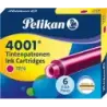 Pelikan Caja de 6 Cartuchos 4001 TP/6 - Tamaño Estandar - Color Rosa | Ahorro Imprimiendo
