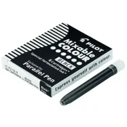 Pilot Pack de 6 Recargas para Pluma Estilografica Parallel - Capacidad 1ml - Color Negro | Ahorro Imprimiendo