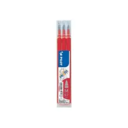 Pilot Pack de 3 Recambios para Frixion Ball / Frixion Clicker - Tinta Gel Borrable - Punta de Bola 0.7mm - Trazo 0.4mm - Color R