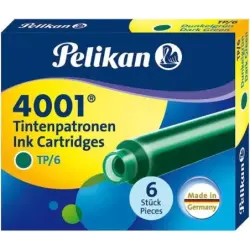 Pelikan Caja de 6 Cartuchos 4001 TP/6 - Recambio para Pluma Estilografica - Color Verde Oscuro | Ahorro Imprimiendo