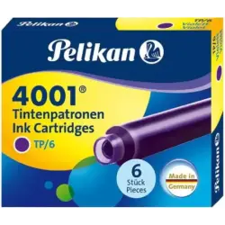 Pelikan Caja de 6 Cartuchos 4001 TP/6 - Compatible con Plumas Estilograficas Pelikan - Color Violeta | Ahorro Imprimiendo