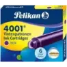 Pelikan Caja de 6 Cartuchos 4001 TP/6 - Compatible con Plumas Estilograficas Pelikan - Color Violeta | Ahorro Imprimiendo