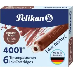 Pelikan Caja de 6 Cartuchos 4001 TP/6 Tinta de Alta Calidad - Compatible con Plumas Estilograficas - Color Marron | Ahorro Impri