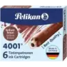 Pelikan Caja de 6 Cartuchos 4001 TP/6 Tinta de Alta Calidad - Compatible con Plumas Estilograficas - Color Marron | Ahorro Impri