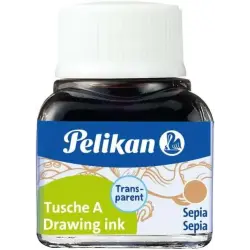 Pelikan Tinta China 523 10ml N.15 - 10ml - Tinta de Alta Calidad - Ideal para Dibujo y Caligrafia - Color Sepia | Ahorro Imprimi