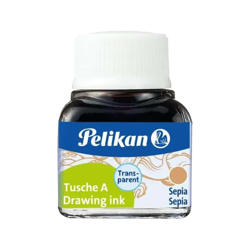 Pelikan Tinta China 523 10ml N.15 - 10ml - Tinta de Alta Calidad - Ideal para Dibujo y Caligrafia - Color Sepia | Ahorro Imprimi
