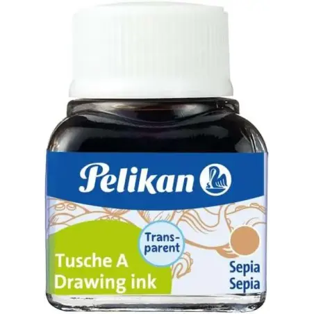 Pelikan Tinta China 523 10ml N.15 - 10ml - Tinta de Alta Calidad - Ideal para Dibujo y Caligrafia - Color Sepia | Ahorro Imprimi