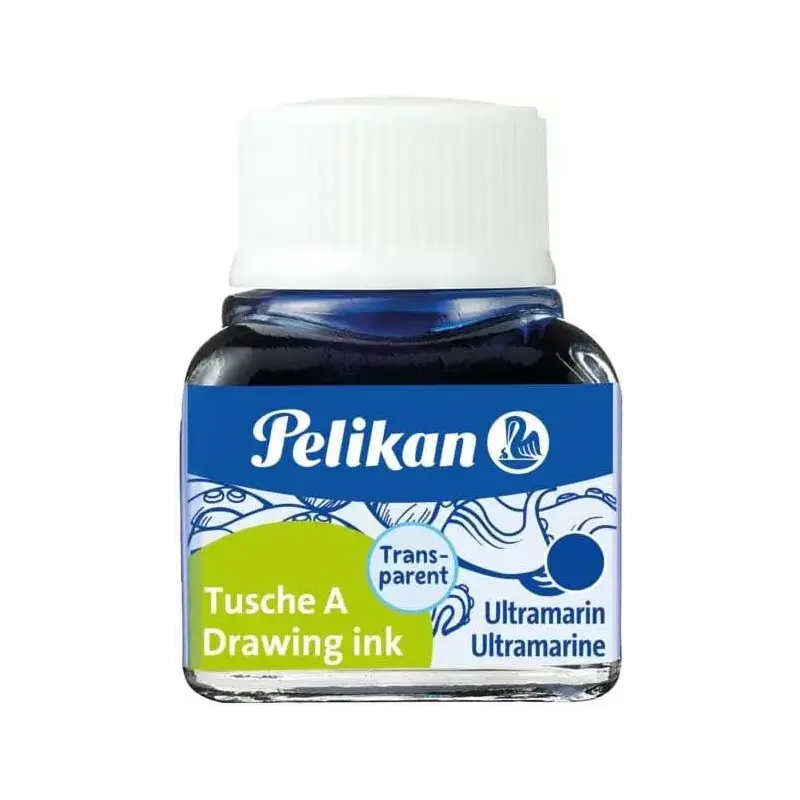 Pelikan Tinta China 523 10ml N.9 - 10ml - Resistente al Agua - Ideal para Dibujo y Caligrafia - Color Azul Ultramar | Ahorro Imp
