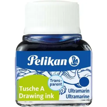 Pelikan Tinta China 523 10ml N.9 - 10ml - Resistente al Agua - Ideal para Dibujo y Caligrafia - Color Azul Ultramar | Ahorro Imp