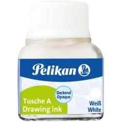 Pelikan Tinta China 523 10ml N.18 - 10ml - Resistente al Agua - Secado Rapido - Color Blanco | Ahorro Imprimiendo