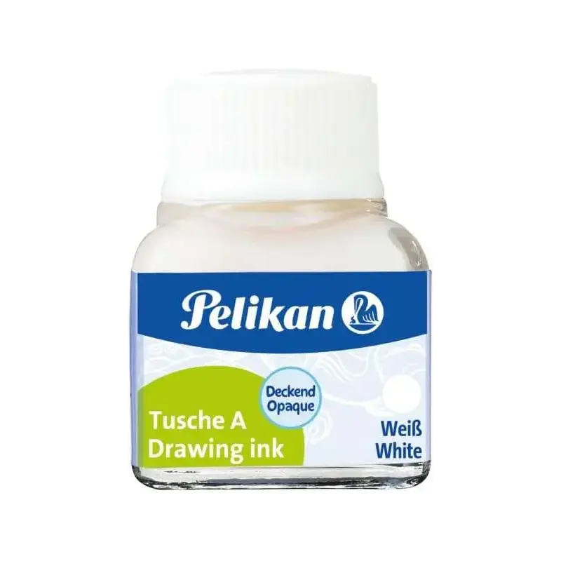Pelikan Tinta China 523 10ml N.18 - 10ml - Resistente al Agua - Secado Rapido - Color Blanco | Ahorro Imprimiendo