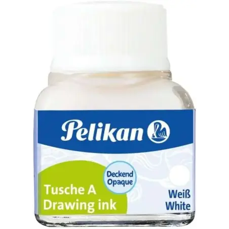 Pelikan Tinta China 523 10ml N.18 - 10ml - Resistente al Agua - Secado Rapido - Color Blanco | Ahorro Imprimiendo