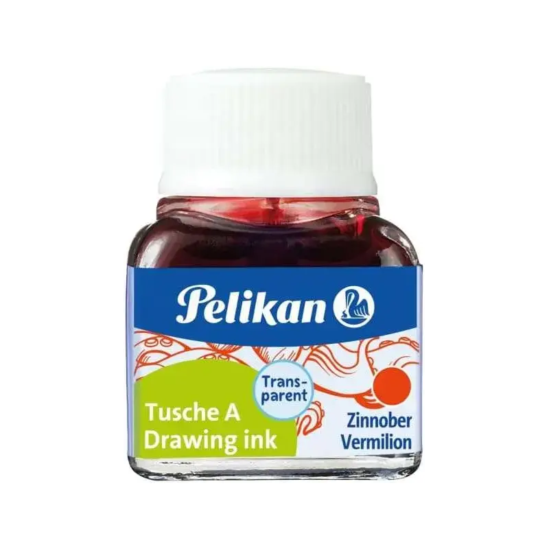 Pelikan Tinta China 523 10ml N.3 - Botella de 10ml - Ideal para Dibujo y Caligrafia - Color Bermellon | Ahorro Imprimiendo
