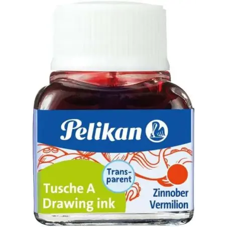 Pelikan Tinta China 523 10ml N.3 - Botella de 10ml - Ideal para Dibujo y Caligrafia - Color Bermellon | Ahorro Imprimiendo