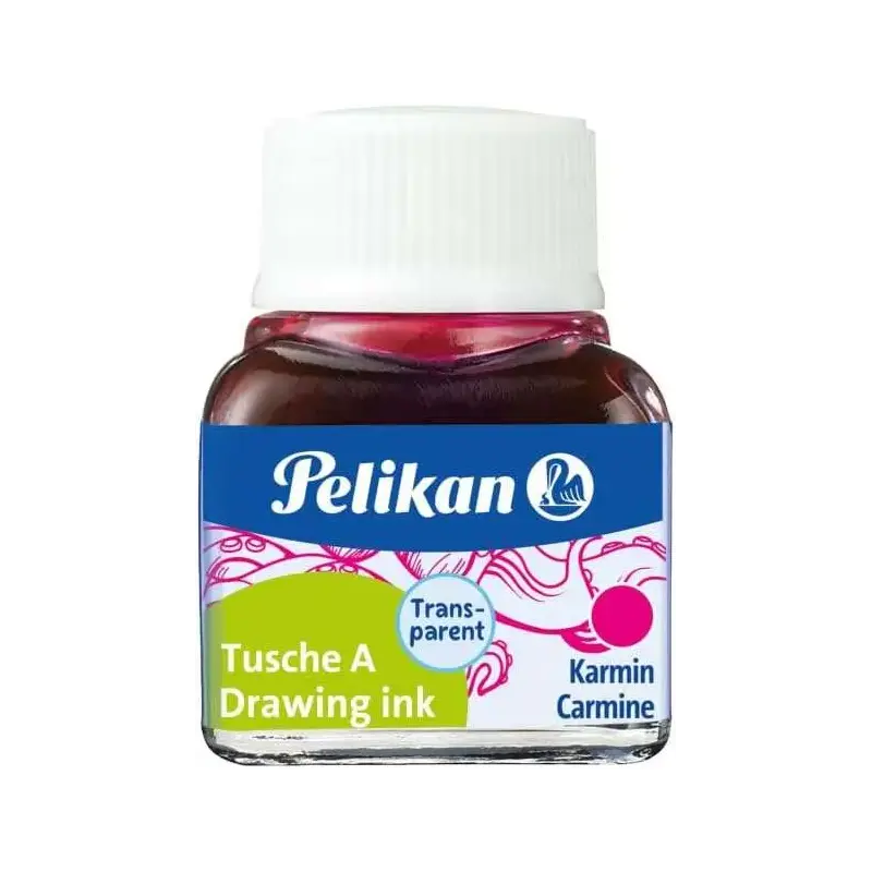 Pelikan Tinta China 523 10ml N.2 - Botella de 10ml - Ideal para Dibujo y Caligrafia - Color Carmin | Ahorro Imprimiendo