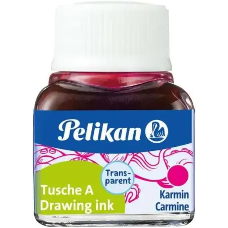 Pelikan Tinta China 523 10ml N.2 - Botella de 10ml - Ideal para Dibujo y Caligrafia - Color Carmin | Ahorro Imprimiendo