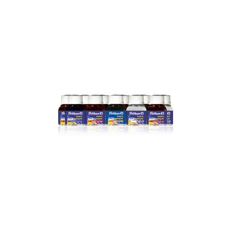 Pelikan 523 Pack de 10 Tintas Chinas - 10ml - Pigmentacion Intensa - Colores Surtidos | Ahorro Imprimiendo