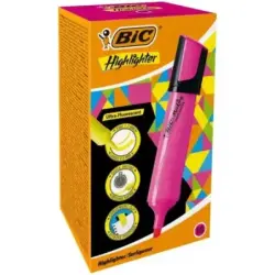 Bic Marking Highlighter Flat Marcador Fluorescente - Punta Biselada - Trazo entre 1.70 y 4.80 mm - Tinta con Base de Agua - Colo