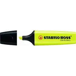 Stabilo Boss 70 Rotulador Marcador Fluorescente - Trazo entre 2 y 5mm - Recargable - Tinta con Base de Agua - Color Amarillo Flu