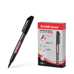 Erichkrause Marcador Permanente P-70 - Punta de Bala de 1.0mm - Resistente al Agua y a La Luz - Color Negro | Ahorro Imprimiendo