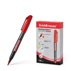 Erichkrause Marcador Permanente P-70 - Punta de Bala de 1.0mm - Resistente al Agua y a La Luz - Color Rojo | Ahorro Imprimiendo