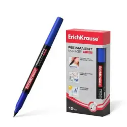 Erichkrause P-100 Marcador Permanente - Punta Fina - Trazo de 0.5 a 1.2mm - Resistente al Agua y a los Rayos UV - Color Azul | A