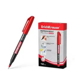 Erichkrause Marcador Permanente Fp-50 - Punta Fina de 0.6mm - Resistente a La Luz y El Agua - Color Rojo | Ahorro Imprimiendo