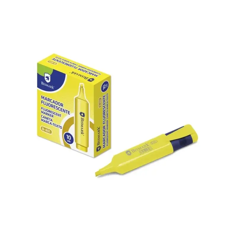 Bismark Marcador Fluorescente - Punta Biselada 1 - 5mm Aprox - Tinta Base de Agua - Color Amarillo | Ahorro Imprimiendo