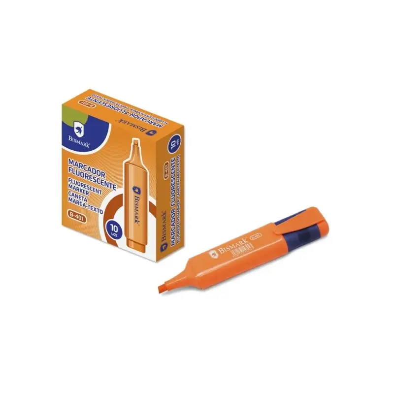 Bismark Marcador Fluorescente - Punta Biselada 1 - 5mm Aprox - Tinta Base de Agua - Color Naranja | Ahorro Imprimiendo