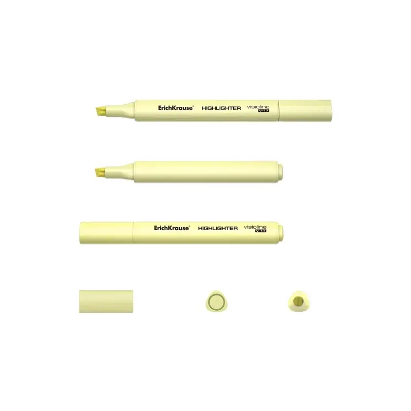 Erichkrause Visioline V-17 Pastel Marcador Fluorescente - Punta Biselada - Trazo de 0.6 a 4.5mm - Tinta a Base de Agua - Color A