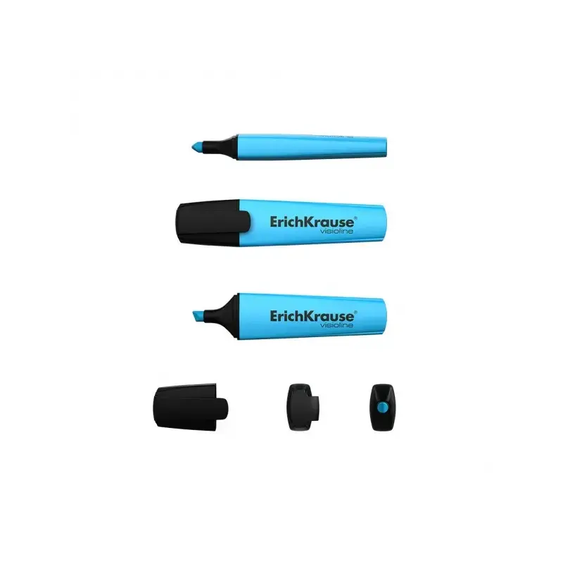 Erichkrause Visioline V-12 Marcador Fluorescente - Punta Biselada - Tinta a Base de Agua - Color Azul | Ahorro Imprimiendo