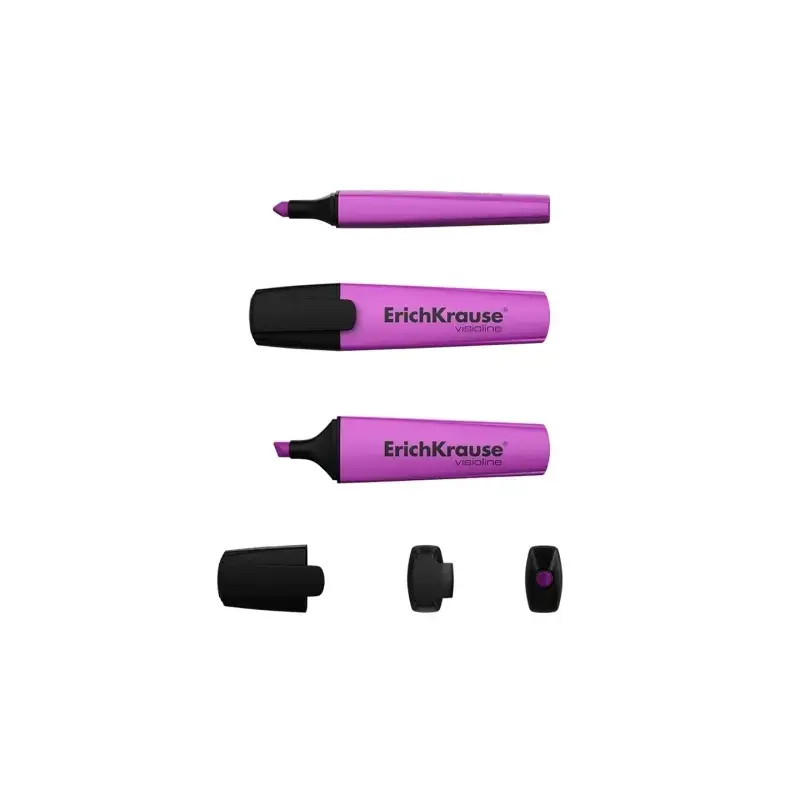 Erichkrause Visioline V-12 Marcador Fluorescente - Punta Biselada - Tinta a Base de Agua - Color Violeta | Ahorro Imprimiendo