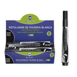 Bismark Rotulador para Pizarra 3mm - Punta Fina - Tinta de Secado Rapido - Facil de Borrar - Color Negro | Ahorro Imprimiendo