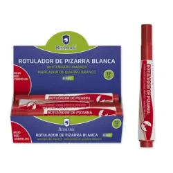 Bismark Rotulador para Pizarra - Tinta a Base de Alcohol - Punta Media de Fibra Acrilica - Punta Redonda - Color Rojo | Ahorro I
