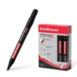 Erichkrause Marcador Permanente P-300 - Punta Biselada - para Escribir en Multiples Superficies - Color Negro | Ahorro Imprimien