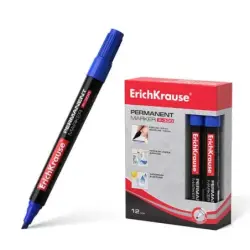 Erichkrause Marcador Permanente P-300 - Punta Biselada - Resistente al Agua y a los Rayos UV - Color Azul | Ahorro Imprimiendo